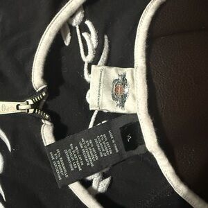 Harley-Davidson Black and Cream Zip-Up Jacket